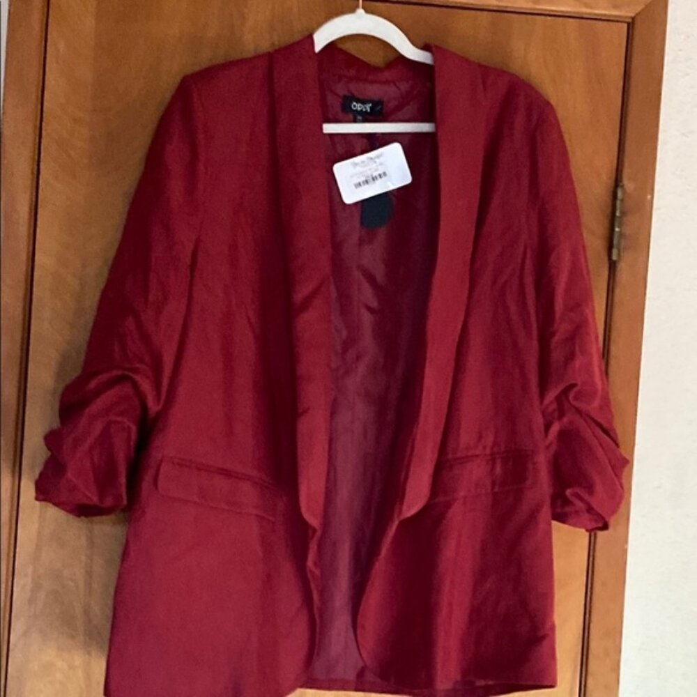 ODDY Red Blazer Formal Suit Jacket